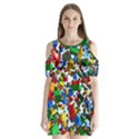 Falling Lego Bricks, Desenho Shoulder Cutout Velvet One Piece View1