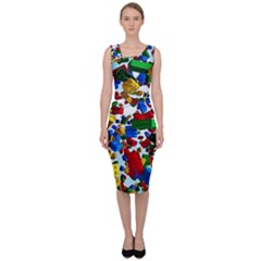 Falling Lego Bricks, Desenho Sleeveless Pencil Dress by kyorashop23