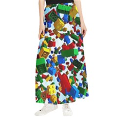 Falling Lego Bricks, Desenho Maxi Chiffon Skirt by kyorashop23