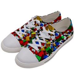 Falling Lego Bricks, Desenho Men s Low Top Canvas Sneakers by kyorashop23