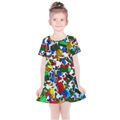 Falling Lego Bricks, Desenho Kids  Simple Cotton Dress by kyorashop23