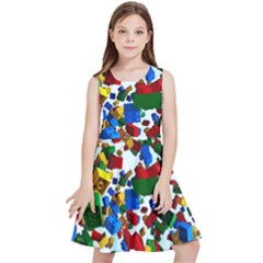 Falling Lego Bricks, Desenho Kids  Skater Dress