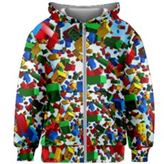 Falling Lego Bricks, Desenho Kids  Zipper Hoodie Without Drawstring