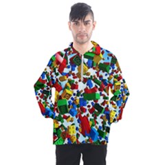 Falling Lego Bricks, Desenho Men s Half Zip Pullover