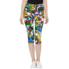 Falling Lego Bricks, Desenho Inside Out Lightweight Velour Capri Leggings  by kyorashop23