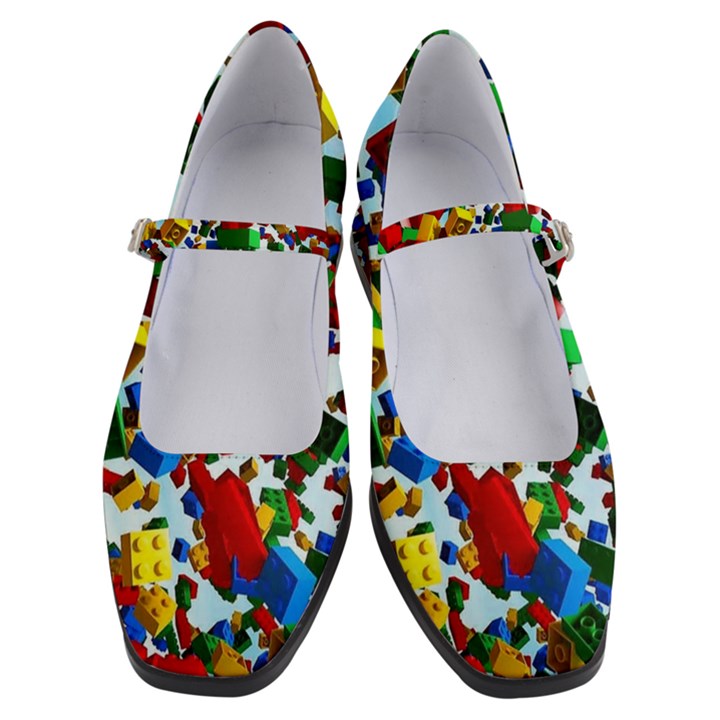 Falling Lego Bricks, Desenho Women s Mary Jane Shoes