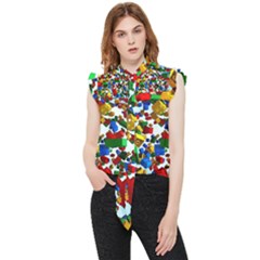 Falling Lego Bricks, Desenho Frill Detail Shirt by kyorashop23