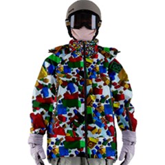 Falling Lego Bricks, Desenho Women s Zip Ski And Snowboard Waterproof Breathable Jacket