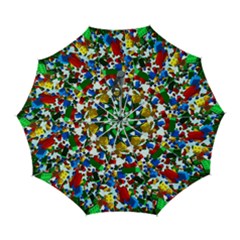 Falling Lego Bricks, Desenho Automatic Folding Umbrella With Case (large) by kyorashop23