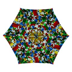 Falling Lego Bricks, Desenho Automatic Folding Umbrella With Case (small) by kyorashop23