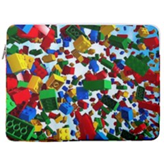 Falling Lego Bricks, Desenho 17  Vertical Laptop Sleeve Case With Pocket