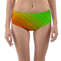 Orange Green Gradient Hunter Reversible Mid-waist Bikini Bottoms by Dutashop