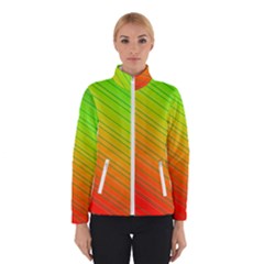 Orange Green Gradient Hunter Women s Bomber Jacket