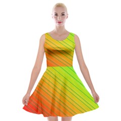 Orange Green Gradient Hunter Velvet Skater Dress