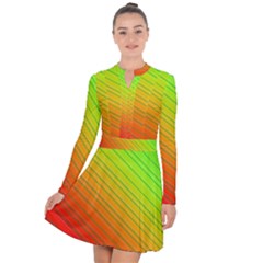 Orange Green Gradient Hunter Long Sleeve Panel Dress