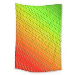 Orange Green Gradient Hunter Large Tapestry