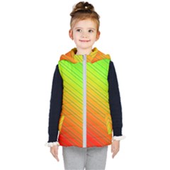 Orange Green Gradient Hunter Kids  Hooded Puffer Vest