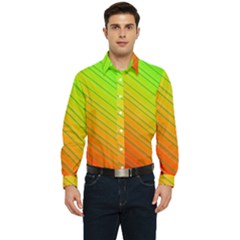 Orange Green Gradient Hunter Men s Long Sleeve Shirt