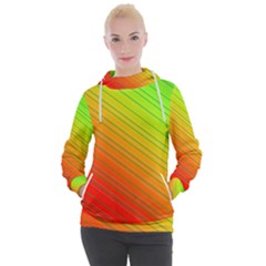 Orange Green Gradient Hunter Women s Hooded Pullover