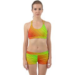 Orange Green Gradient Hunter Back Web Gym Set