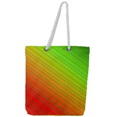 Orange Green Gradient Hunter Full Print Rope Handle Tote (large) by Dutashop