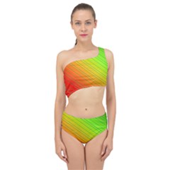 Orange Green Gradient Hunter Spliced Up Two Piece Swimsuit by Dutashop