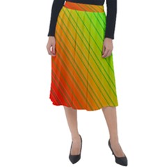 Orange Green Gradient Hunter Classic Velour Midi Skirt 