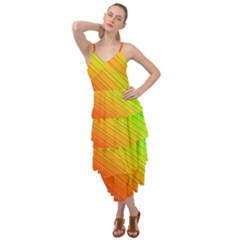 Orange Green Gradient Hunter Layered Bottom Dress