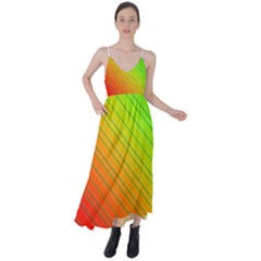 Orange Green Gradient Hunter Tie Back Maxi Dress