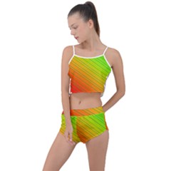 Orange Green Gradient Hunter Summer Cropped Co-ord Set