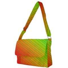 Orange Green Gradient Hunter Full Print Messenger Bag (l)