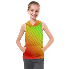 Orange Green Gradient Hunter Kids  Sleeveless Hoodie