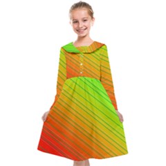 Orange Green Gradient Hunter Kids  Midi Sailor Dress