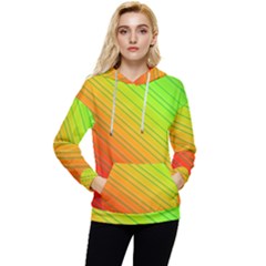 Orange Green Gradient Hunter Women s Lightweight Drawstring Hoodie