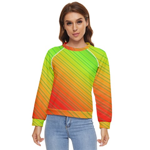 Orange Green Gradient Hunter Women s Long Sleeve Raglan T-shirt by Dutashop