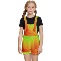 Orange Green Gradient Hunter Kids  Short Overalls