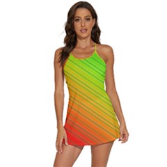 Orange Green Gradient Hunter 2-in-1 Flare Activity Dress