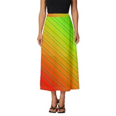 Orange Green Gradient Hunter Classic Midi Chiffon Skirt