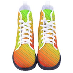 Orange Green Gradient Hunter Kid s High-top Canvas Sneakers by Dutashop