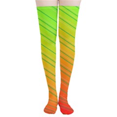 Orange Green Gradient Hunter Thigh High Stockings