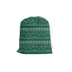 Christmas Knit Digital Drawstring Pouch (medium)