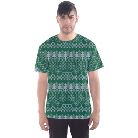 Christmas Knit Digital Men s Sport Mesh T-shirt by Mariart