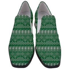 Christmas Knit Digital Women Slip On Heel Loafers