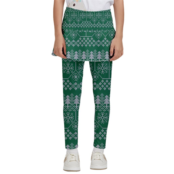 Christmas Knit Digital Kids  Skirted Pants