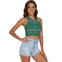 Christmas Knit Digital Backless Halter Cami Shirt View3