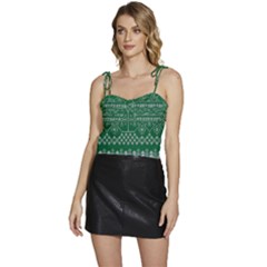 Christmas Knit Digital Flowy Camisole Tie Up Top