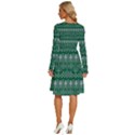 Christmas Knit Digital Long Sleeve Dress With Pocket View4