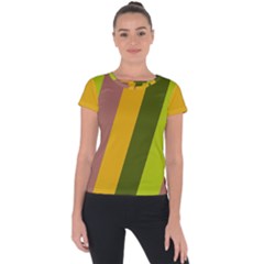 Autumn Harmony Geometric Style Print  Short Sleeve Sports Top  by dflcprintsclothing