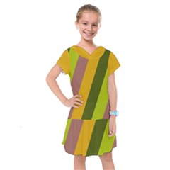 Autumn Harmony Geometric Style Print  Kids  Drop Waist Dress by dflcprintsclothing