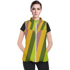 Autumn Harmony Geometric Style Print  Women s Puffer Vest